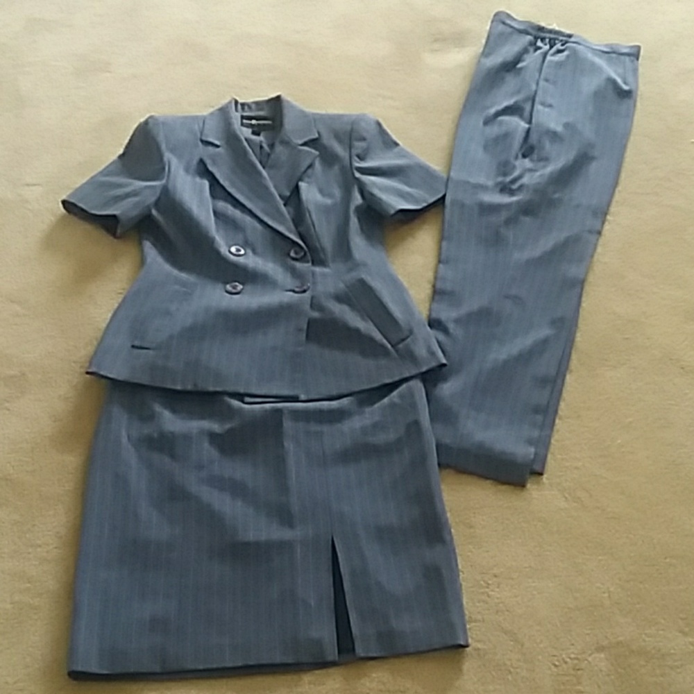 Sag Harbor 3 Piece Blue Pinstripe Suit
